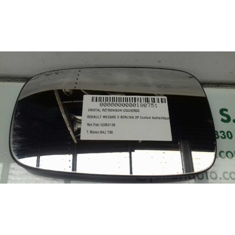 Recambio de cristal retrovisor izquierdo para renault megane ii berlina 3p confort authentique referencia OEM IAM 12353130  TERM