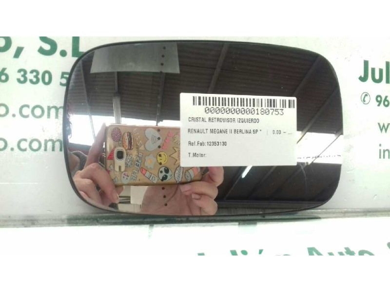 Recambio de cristal retrovisor izquierdo para renault megane ii berlina 5p authentique referencia OEM IAM 12353130  TERMICO