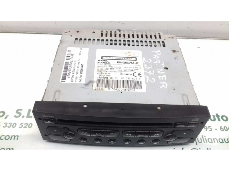 Recambio de sistema audio / radio cd para peugeot partner (s2) combi plus referencia OEM IAM 96635824XT PU2859AJ CLARION RD301