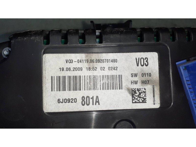 Recambio de cuadro instrumentos para seat ibiza (6j5) sport referencia OEM IAM 6J0920801A  