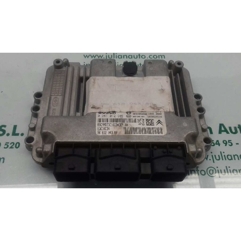 Recambio de centralita motor uce para citroen c4 berlina collection referencia OEM IAM 9661204380 0281012985 KIT - BOSCH