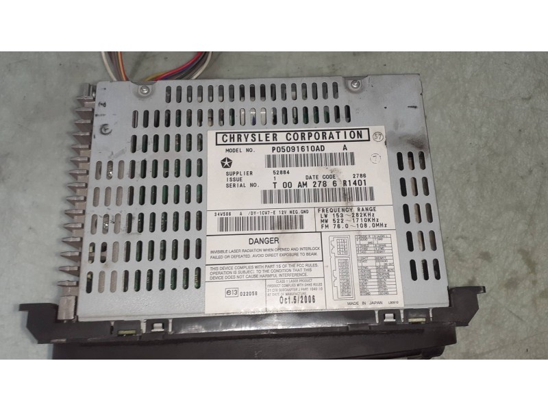 Recambio de sistema audio / radio cd para chrysler voyager (rg) 2.5 crd executive referencia OEM IAM P05091610AD  