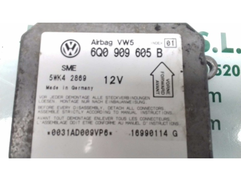 Recambio de centralita airbag para volkswagen passat berlina (3b2) comfortline referencia OEM IAM 6Q0909605B 5WK42869 SME