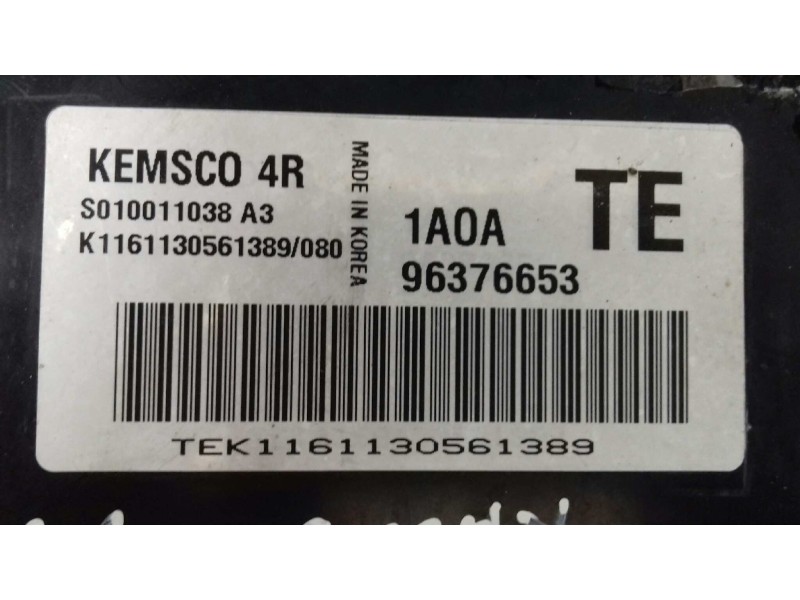 Recambio de centralita motor uce para daewoo kalos 1.2 se referencia OEM IAM 96376653 S010011038A3 KEMSCO