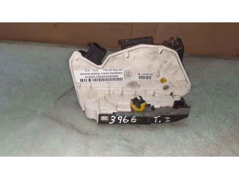 Recambio de cerradura puerta trasera derecha para seat ibiza (6j5) sport referencia OEM IAM 6J0839016A 3+3 NEGRO