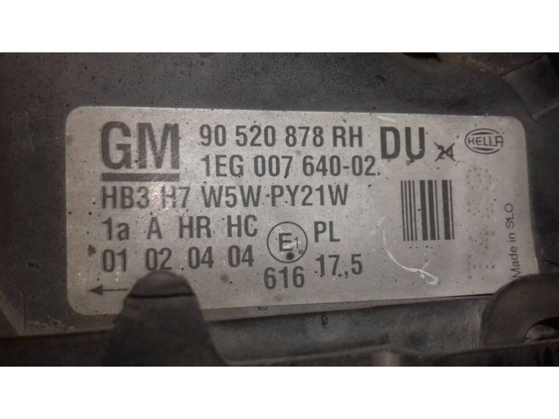Recambio de faro derecho para opel astra g berlina club referencia OEM IAM 90520878RH 14844400 