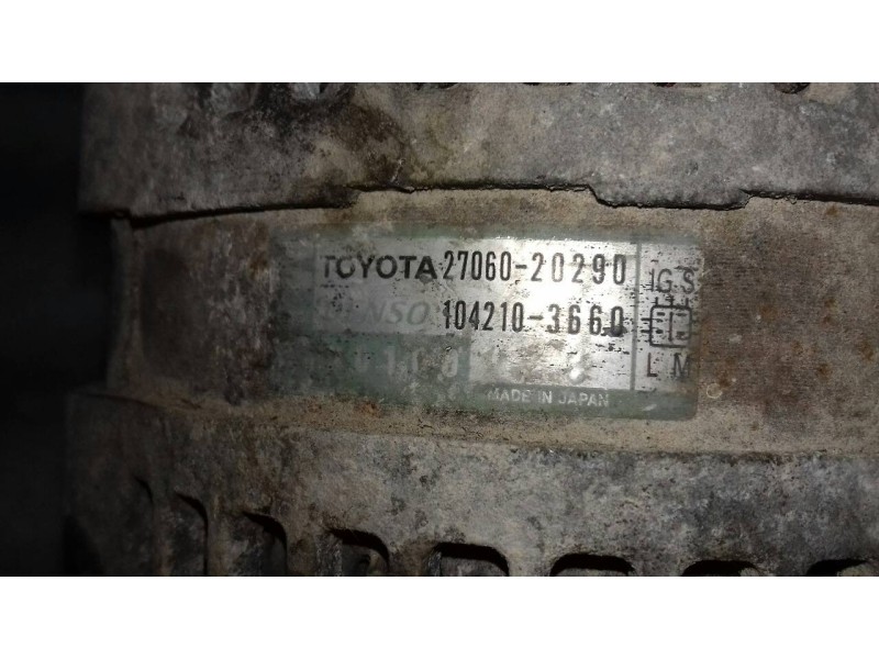 Recambio de alternador para toyota lexus rx 300 (mcu35) luxury referencia OEM IAM 2706020290 DENSO 