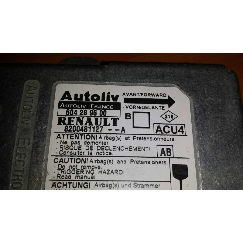 Recambio de centralita airbag para renault megane ii berlina 5p confort authentique referencia OEM IAM 604289600 8200481127 AUTO