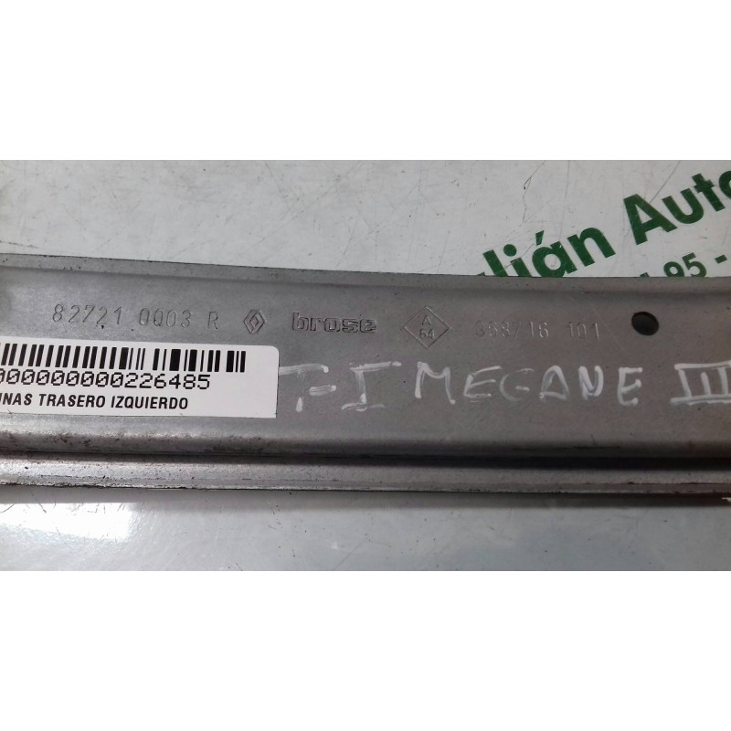 Recambio de elevalunas trasero izquierdo para renault megane iii berlina 5 p dynamique referencia OEM IAM 968710101 827210003R E