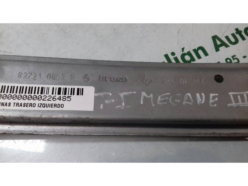 Recambio de elevalunas trasero izquierdo para renault megane iii berlina 5 p dynamique referencia OEM IAM 968710101 827210003R E