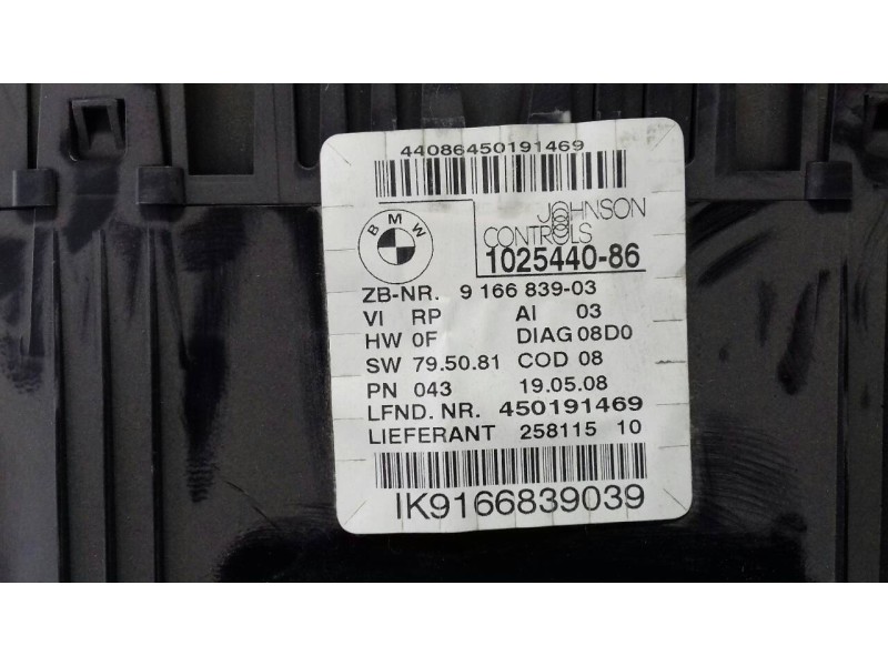 Recambio de cuadro instrumentos para bmw serie 3 berlina (e90) 320i referencia OEM IAM 102544086 A2C53283617 SIEMENS