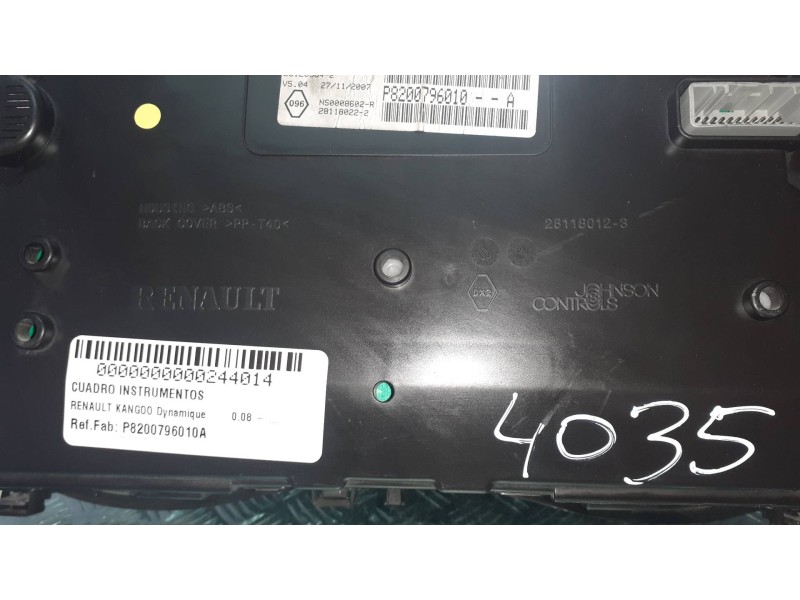 Recambio de cuadro instrumentos para renault kangoo dynamique referencia OEM IAM P8200796010A 8200796010A JOHNSON CONTROLS