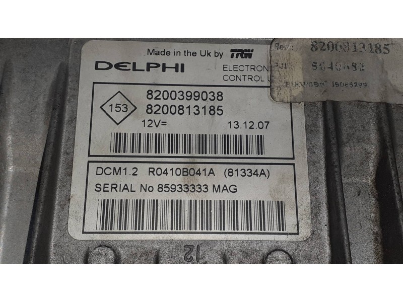 Recambio de centralita motor uce para renault kangoo dynamique referencia OEM IAM 8200399038 8200013185 KIT - DELPHI
