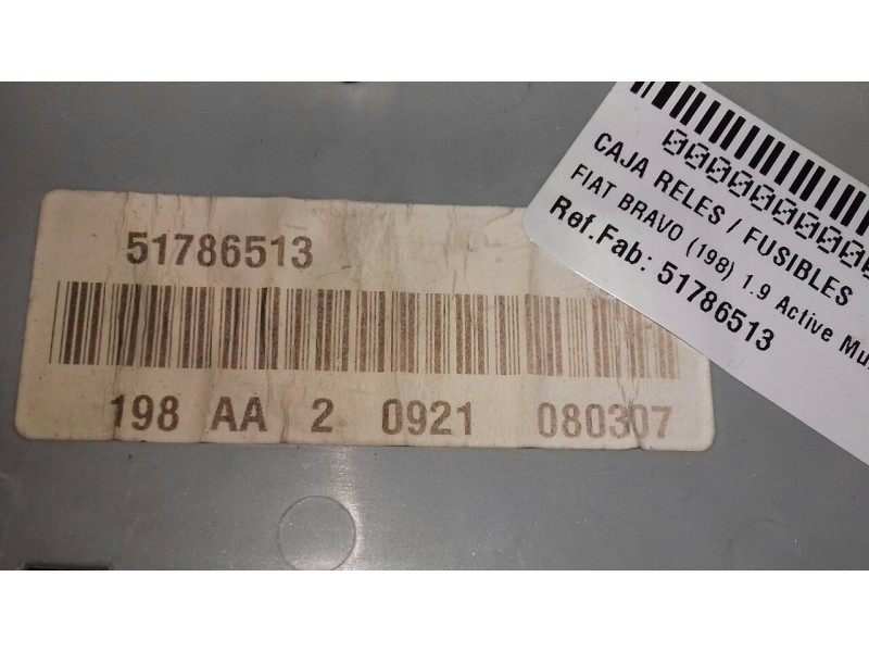 Recambio de caja reles / fusibles para fiat bravo (198) 1.9 active multijet referencia OEM IAM 51786513 198AA20921080307 