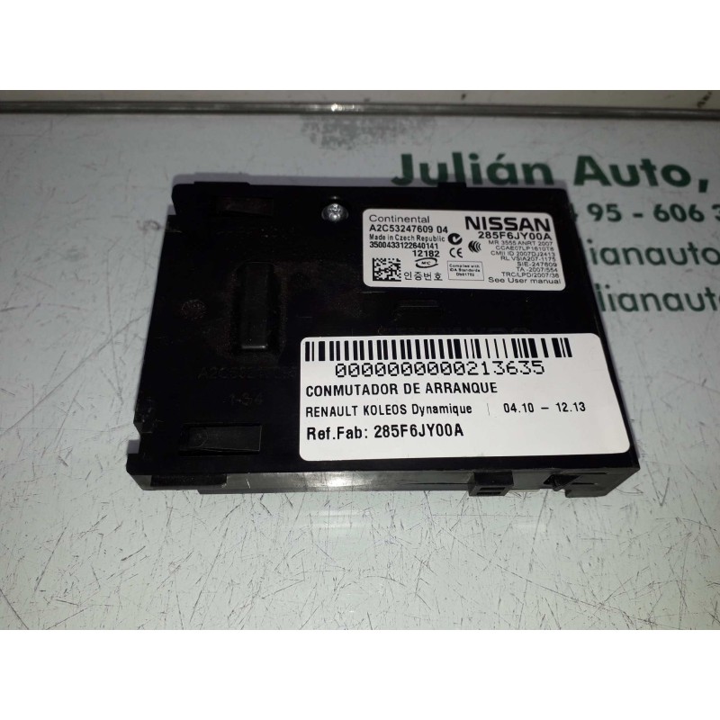 Recambio de conmutador de arranque para renault koleos dynamique referencia OEM IAM 285F6JY00A A2C5324760904 3500433122640141