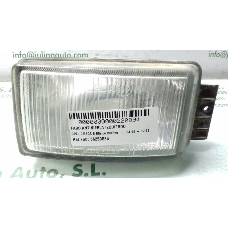 Recambio de faro antiniebla izquierdo para opel omega b básico berlina referencia OEM IAM 36250584  