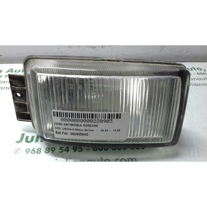 Recambio de faro antiniebla derecho para opel omega b básico berlina referencia OEM IAM 36240584D 36240749 