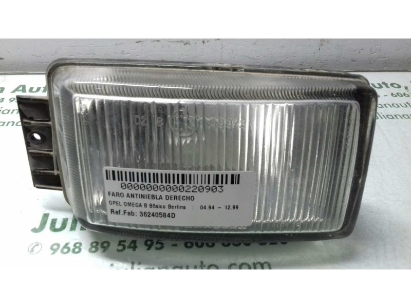 Recambio de faro antiniebla derecho para opel omega b básico berlina referencia OEM IAM 36240584D 36240749 