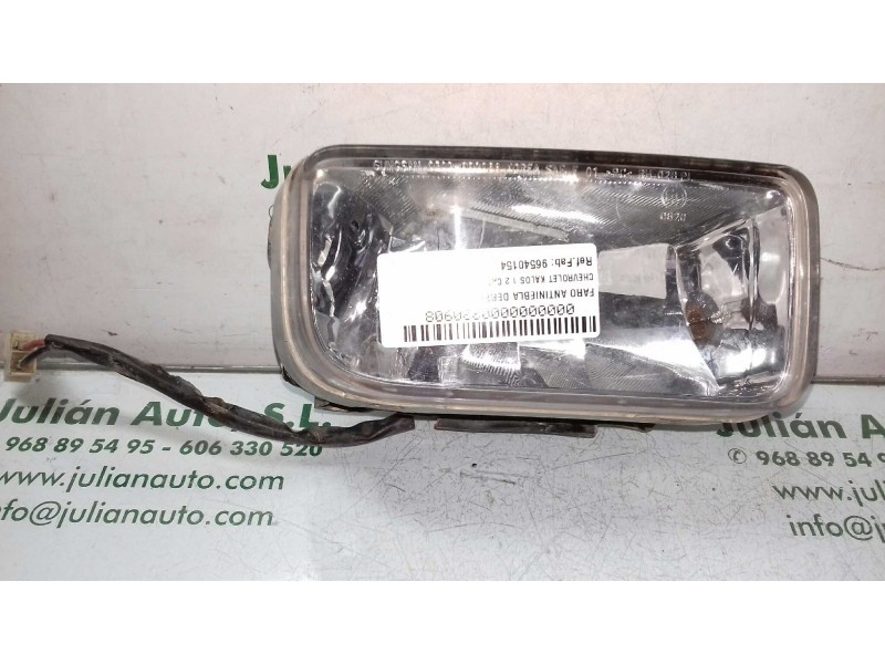 Recambio de faro antiniebla derecho para chevrolet kalos 1.2 cat referencia OEM IAM 96540154  