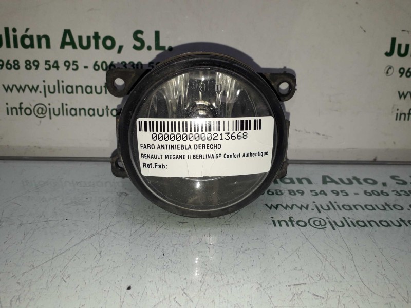 Recambio de faro antiniebla derecho para renault megane ii berlina 5p confort authentique referencia OEM IAM   