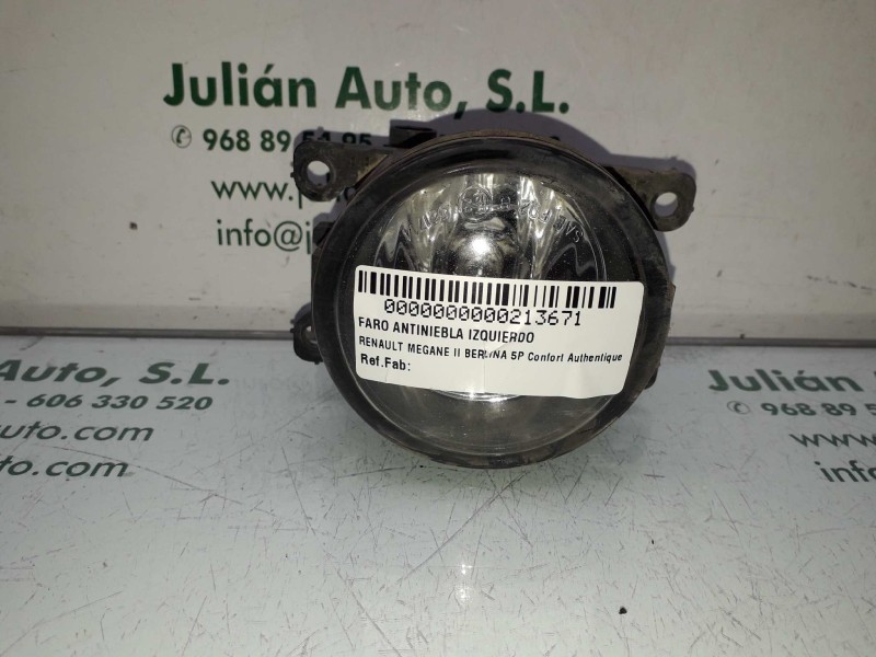Recambio de faro antiniebla izquierdo para renault megane ii berlina 5p confort authentique referencia OEM IAM   