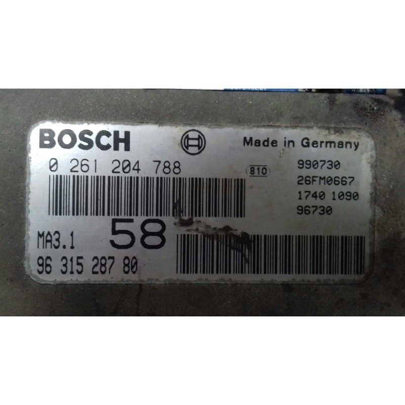 Recambio de centralita motor uce para citroen saxo 1.1 sx referencia OEM IAM 9631528780 0261204788 BOSCH
