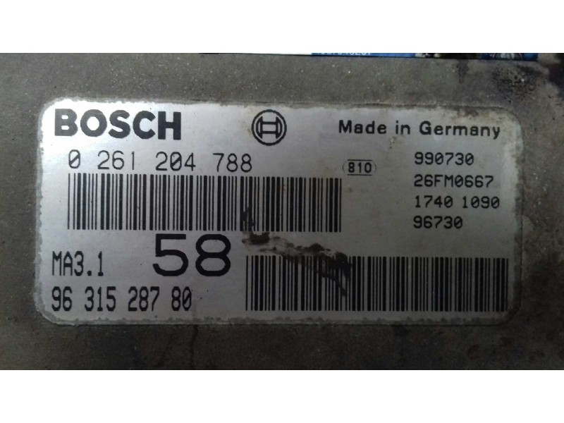 Recambio de centralita motor uce para citroen saxo 1.1 sx referencia OEM IAM 9631528780 0261204788 BOSCH