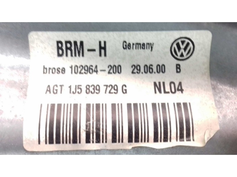 Recambio de elevalunas trasero izquierdo para volkswagen bora berlina (1j2) conceptline referencia OEM IAM 1J5839729G 1J5839755E
