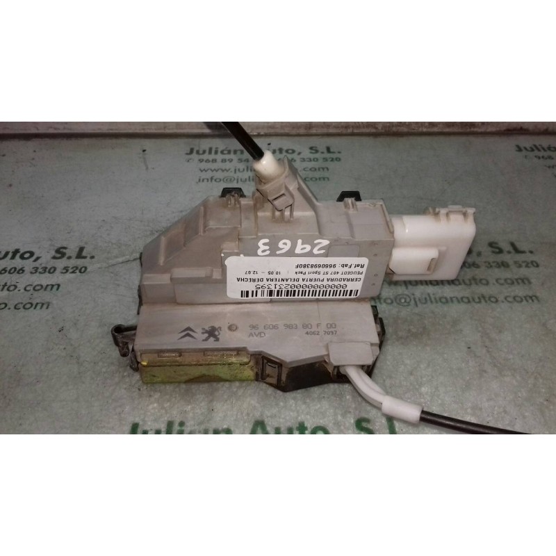 Recambio de cerradura puerta delantera derecha para peugeot 407 st sport pack referencia OEM IAM 9660698380F GRIS 6 PINES