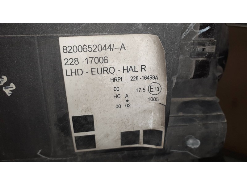 Recambio de faro derecho para renault modus confort dynamique referencia OEM IAM 8200652044 8200652044A 