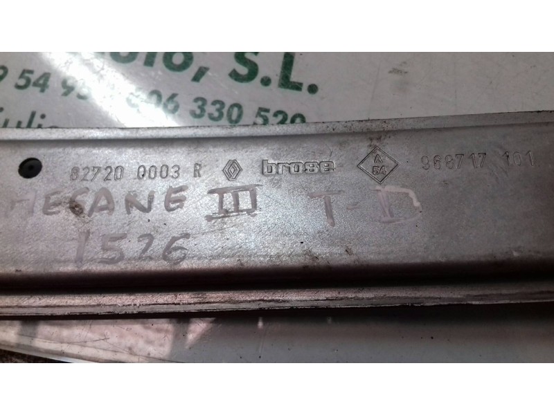 Recambio de elevalunas trasero derecho para renault megane iii berlina 5 p dynamique referencia OEM IAM 827200003 968717101 ELEC