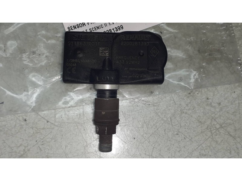Recambio de sensor presion para renault scenic ii 1.9 dci diesel referencia OEM IAM 8200281399 433.92MHZ  Recambio de sensor presion para renault scenic ii 1.9 dci diesel referencia OEM IAM 8200281399 433.92MHZ