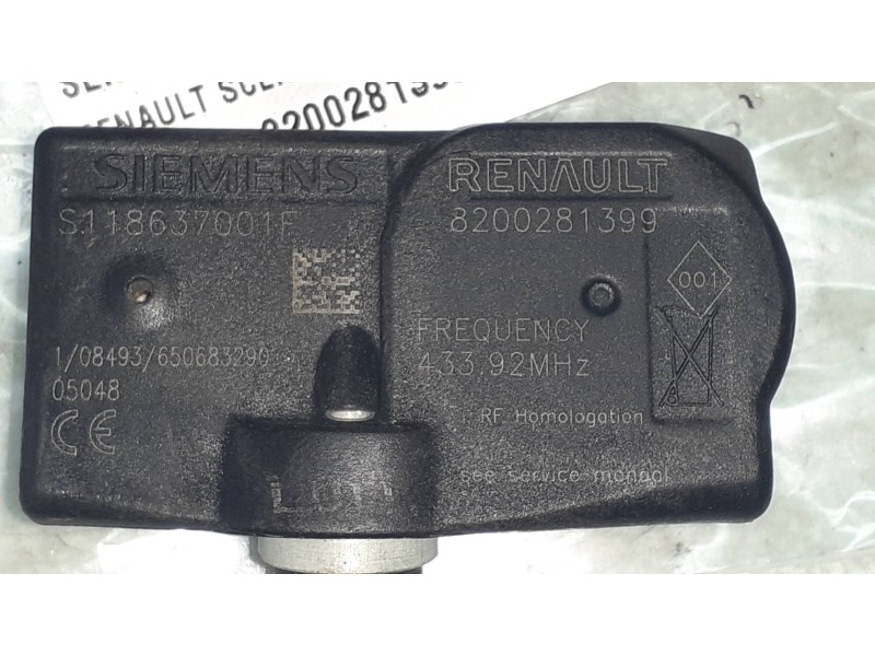 Recambio de sensor presion para renault scenic ii 1.9 dci diesel referencia OEM IAM 8200281399 433.92MHZ  Recambio de sensor presion para renault scenic ii 1.9 dci diesel referencia OEM IAM 8200281399 433.92MHZ