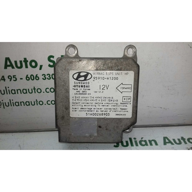 Recambio de centralita airbag para hyundai terracan (hp) 2.9 crdi full referencia OEM IAM 95910H1200 51H00268905 EA100060003