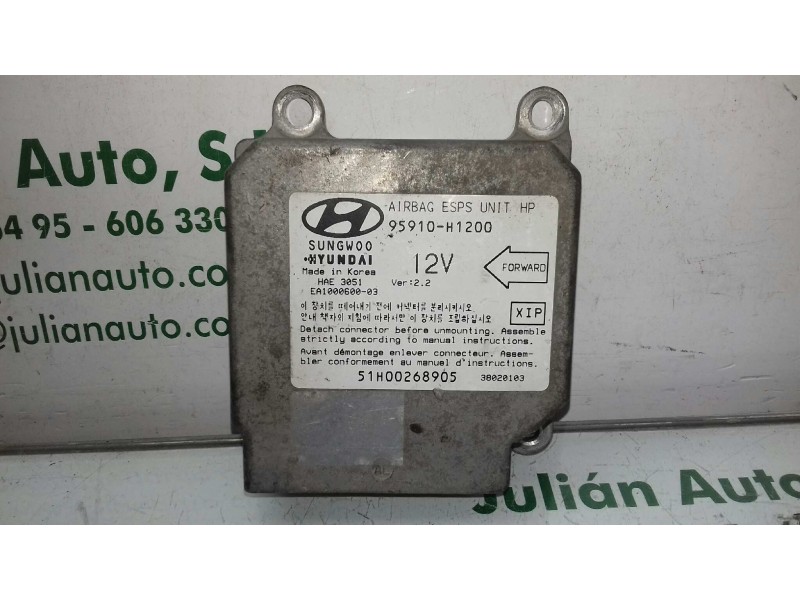 Recambio de centralita airbag para hyundai terracan (hp) 2.9 crdi full referencia OEM IAM 95910H1200 51H00268905 EA100060003