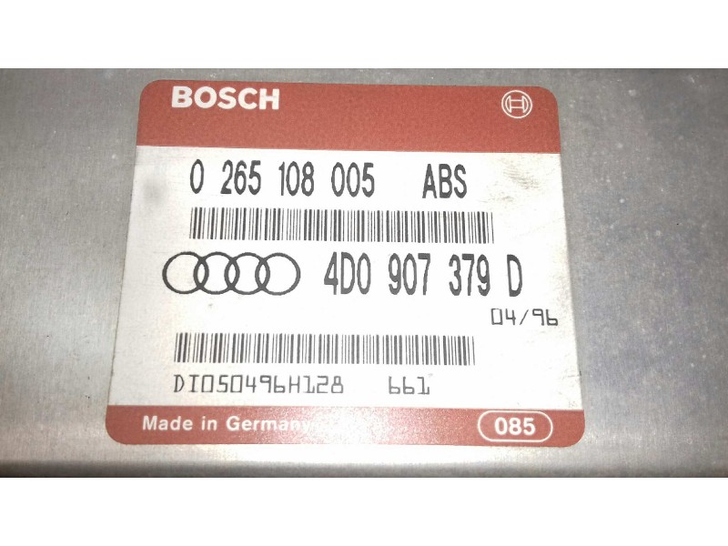 Recambio de centralita abs para audi a4 avant (b5) 1.9 tdi referencia OEM IAM 0265108005 4D0907379D BOSCH