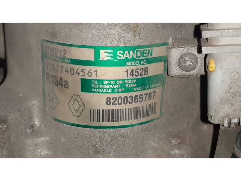 Recambio de compresor aire acondicionado para renault modus confort dynamique referencia OEM IAM 8200365787 SD6V12 SANDEN
