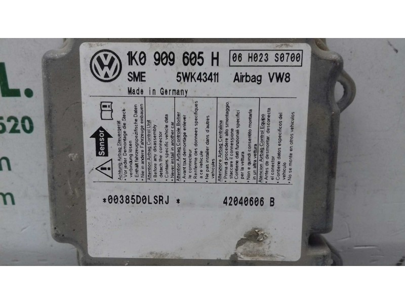 Recambio de centralita airbag para skoda octavia berlina (1z3) edition 100 referencia OEM IAM 1K0909605H 5WK43411 SME