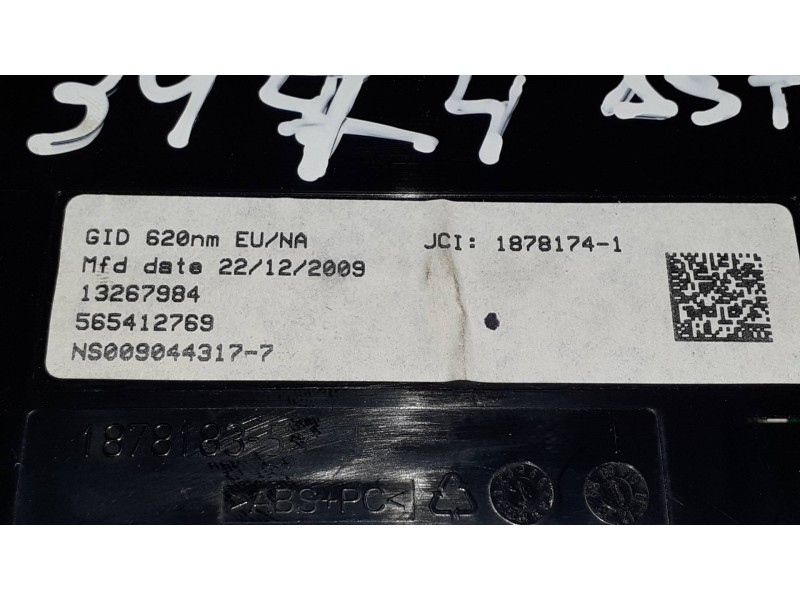 Recambio de pantalla multifuncion para opel astra j lim. cosmo referencia OEM IAM 565412769  