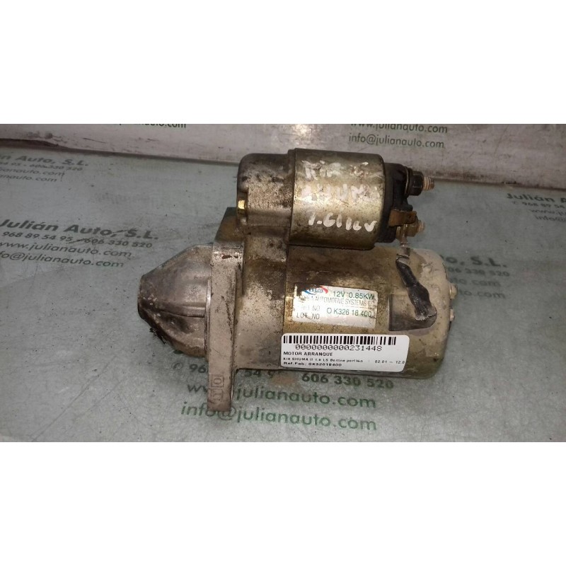 Recambio de motor arranque para kia shuma ii 1.6 ls berlina portón referencia OEM IAM 0K32618400  