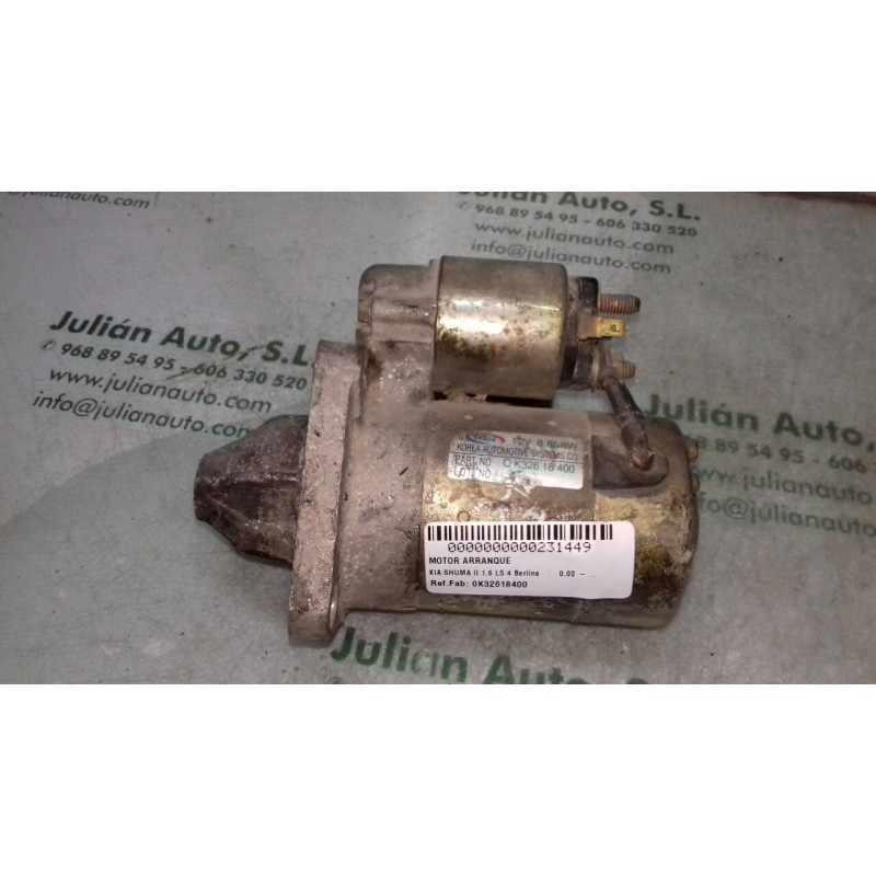 Recambio de motor arranque para kia shuma ii 1.6 ls 4 berlina referencia OEM IAM 0K32618400  