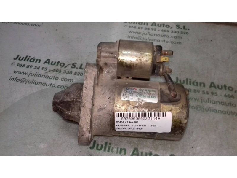 Recambio de motor arranque para kia shuma ii 1.6 ls 4 berlina referencia OEM IAM 0K32618400  