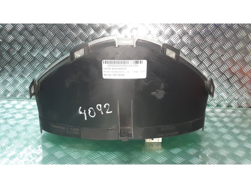 Recambio de cuadro instrumentos para peugeot 206 berlina xs-line referencia OEM IAM 9651740380 55500030010 55500030000