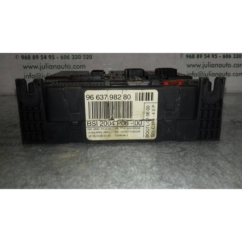 Recambio de caja reles / fusibles para peugeot 207 confort referencia OEM IAM 9663798280 BSI 2004 P06 - 00 VALEO