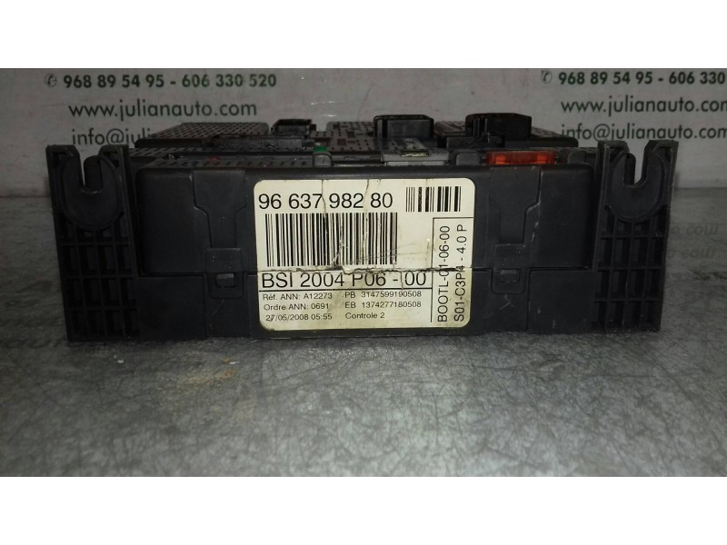 Recambio de caja reles / fusibles para peugeot 207 confort referencia OEM IAM 9663798280 BSI 2004 P06 - 00 VALEO