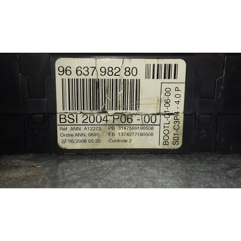 Recambio de caja reles / fusibles para peugeot 207 confort referencia OEM IAM 9663798280 BSI 2004 P06 - 00 VALEO