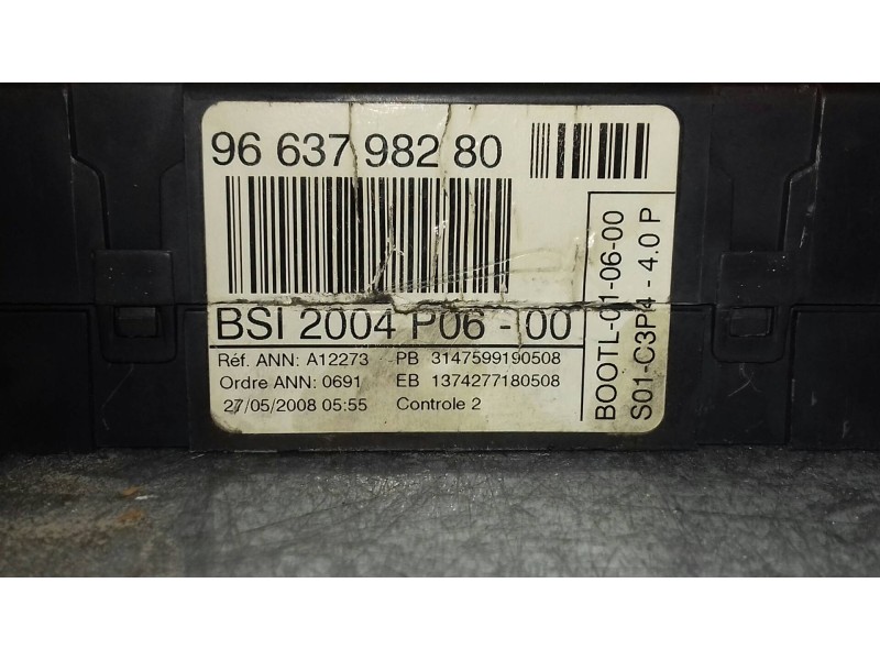 Recambio de caja reles / fusibles para peugeot 207 confort referencia OEM IAM 9663798280 BSI 2004 P06 - 00 VALEO