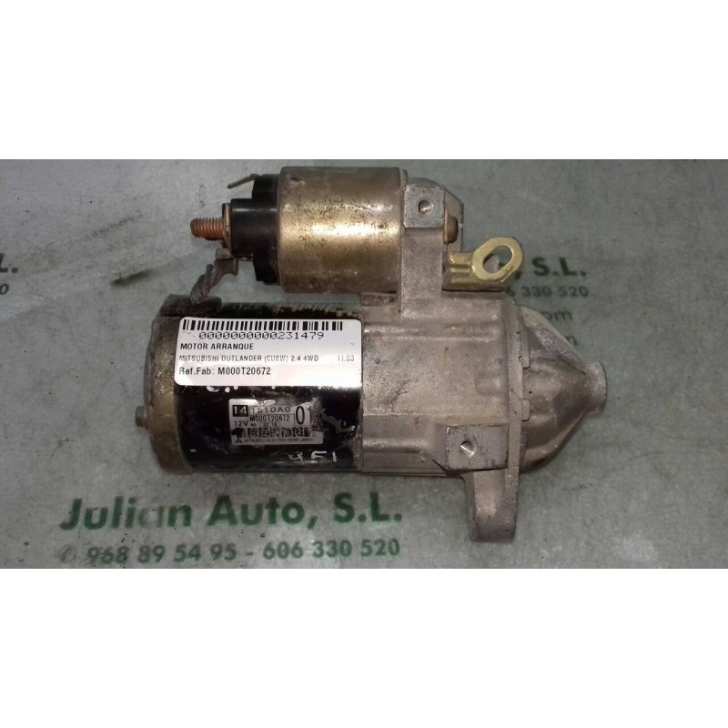 Recambio de motor arranque para mitsubishi outlander (cu0w) 2.4 4wd referencia OEM IAM M000T20672 141S10A001 MITSUBISHI