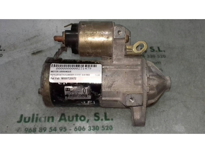 Recambio de motor arranque para mitsubishi outlander (cu0w) 2.4 4wd referencia OEM IAM M000T20672 141S10A001 MITSUBISHI