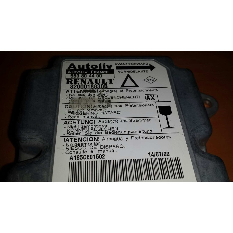 Recambio de centralita airbag para renault laguna (b56) 1.6 16v rt referencia OEM IAM 550804400 8200018830B 